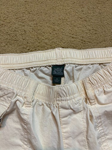 Wild Fable Wide Leg Baggy Loose Fit Parachute Cargo Pants Ivory Cream Pull-On M - Picture 4 of 6