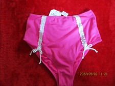 Image of ANN SUMMERS  PINK HIGH WAIST BIKINI BRIEFS   SIZE  14  NWT   'AZELEA'