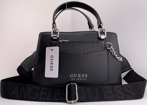GUESS ESPOIR LOGO SATCHEL & CROSSBODY BAG HANDBAG Black • AUTHENTIC New BNWT - Picture 18 of 22