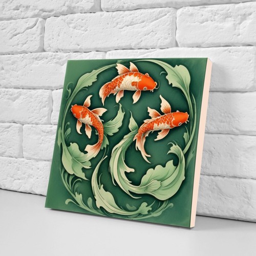 Azulejos de pared de cerámica para peces Koi cocina ducha salpicadero azulejos japoneses Japón - Imagen 2 de 3