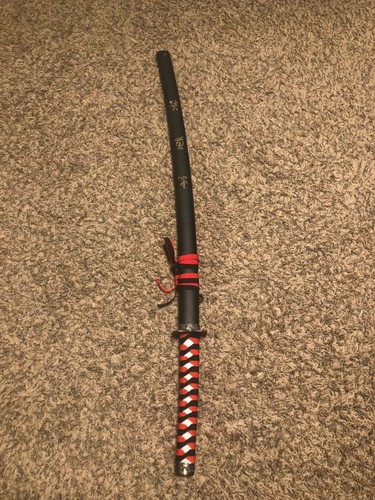 Samurai Sword with Black/White/Red Cord-Wrapped - Picture 4 of 4