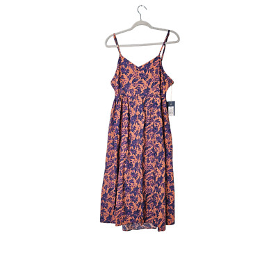 Universal Thread Pink Floral Tie Back Sleeveless Midi Dress Womens XXL