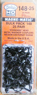 Kadee HO Scale #148-25 Bulk Pack - 25 pair #148 Whisker  Metal Couplers - Medium