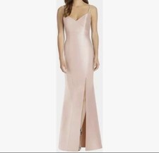 Alfred Sung Women's Sleeveless Trumpet Dress Gown Size 8 Cameo Satin Twill D758