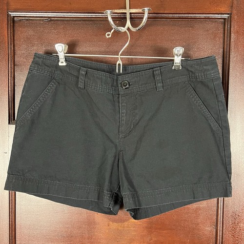 Columbia Shorts Women's 10 Black Mid Rise Cotton Pocket Trail Vacation Cruise 4"