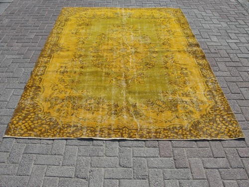 6x9 Yellow area Rug, Large wool rug, oversize area rug, kilim rug, carpet rugs - Picture 2 of 10