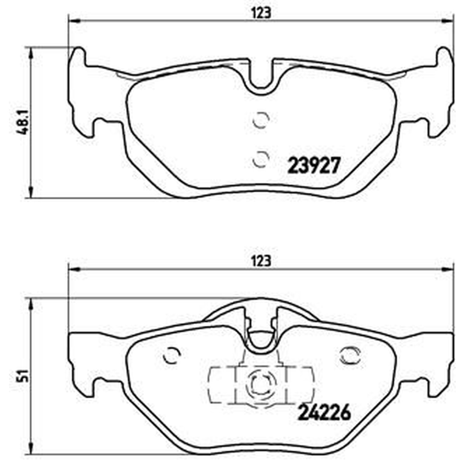 Brembo Rear Brake Pad Set (2 Wheels on 1 Axle) P 06 038 / P06038 - Fits BMW