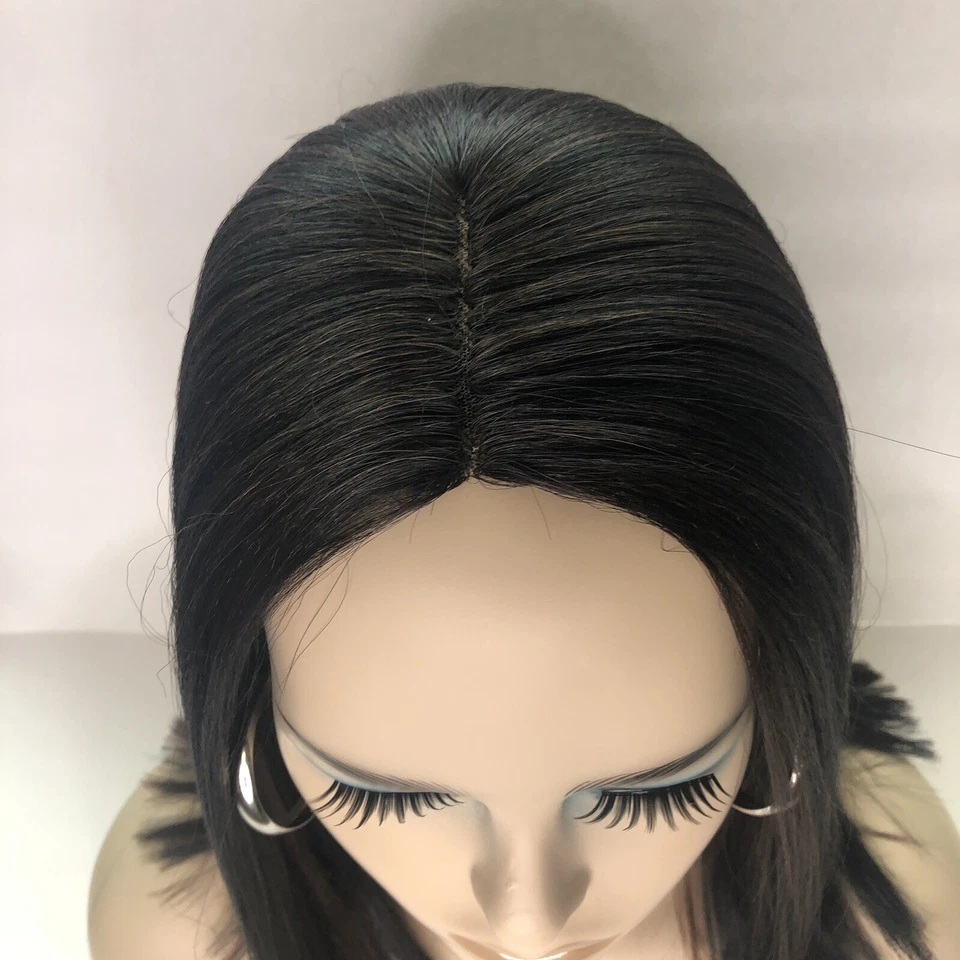 "Peluca sintética Bob mediana parte media 1B/30 NEGRO MARRÓN Highlights VENDEDOR DE EE. UU. Foto 3 de 4