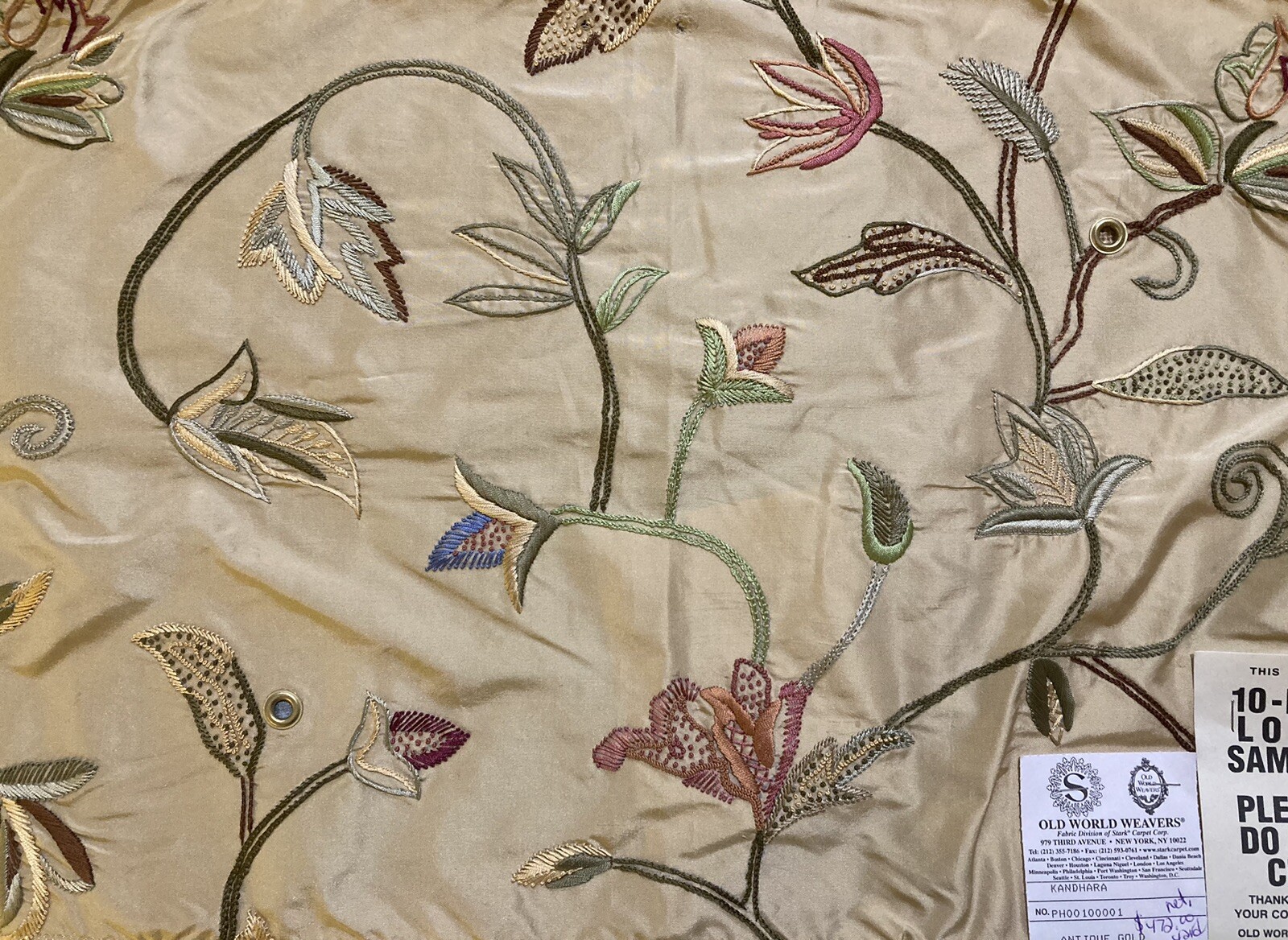 Scalamandre Old World Weavers Kandahara Embroidered Silk Fabric 472