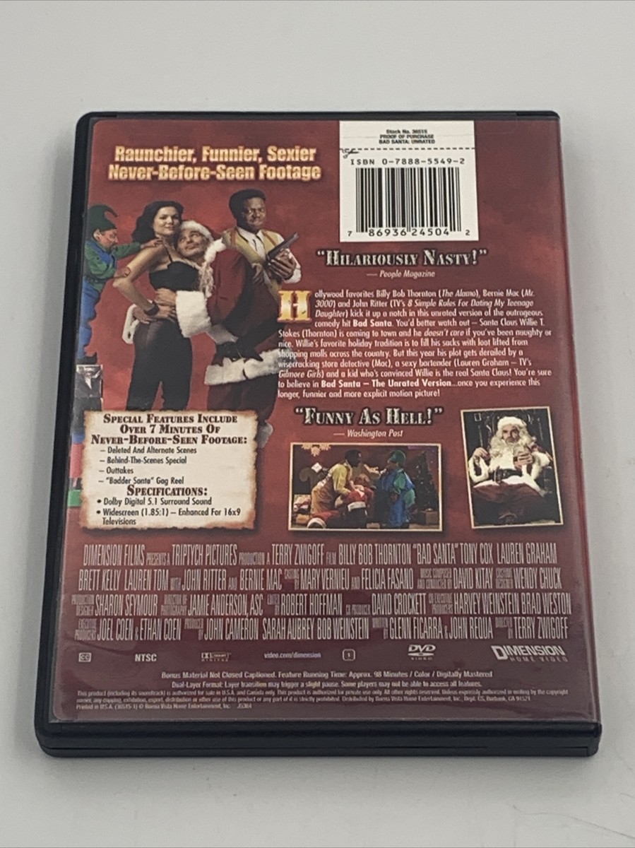 Badder Santa: (The Unrated Version) Billy Bob Thornton | eBay