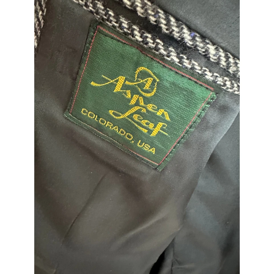 Blazer de tweed vintage de lana con espiga para hombre Aspen Leaf calce clásico  Foto 4 de 4