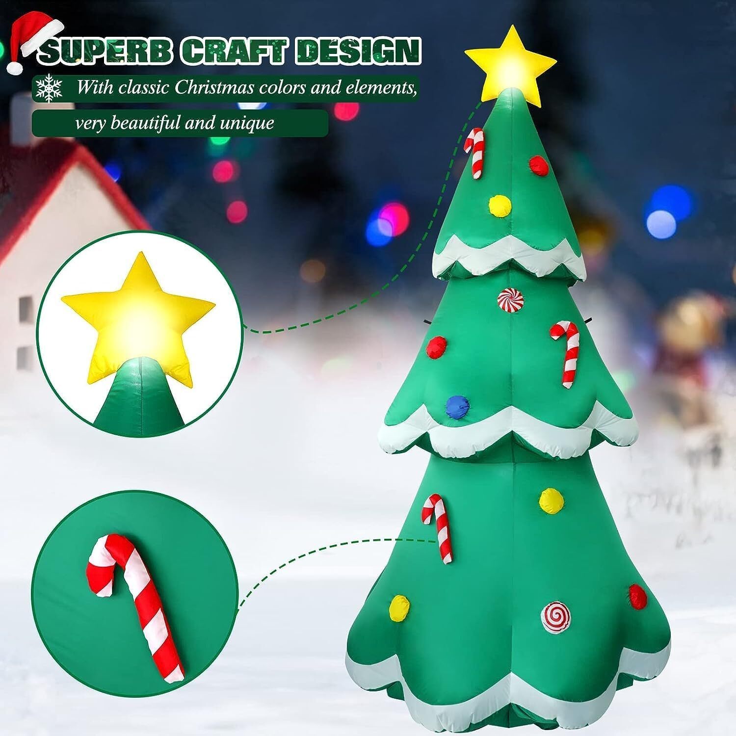 7FT Christmas Inflatable Tree LED Lights Blow up Outdoor Yard Party Decoration eBay