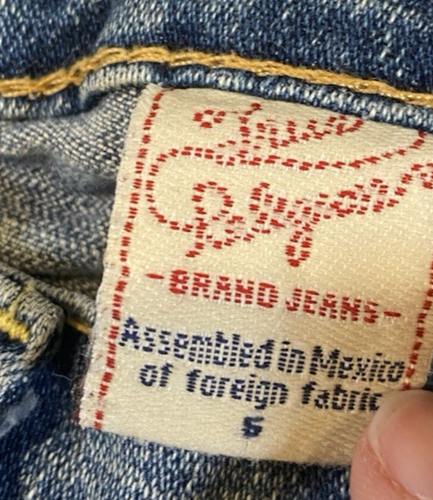 True Religion Kids Jeans Sz 5 Medium Wash Y2K Blue Denim Boot Cut Button Pockets - Picture 6 of 9