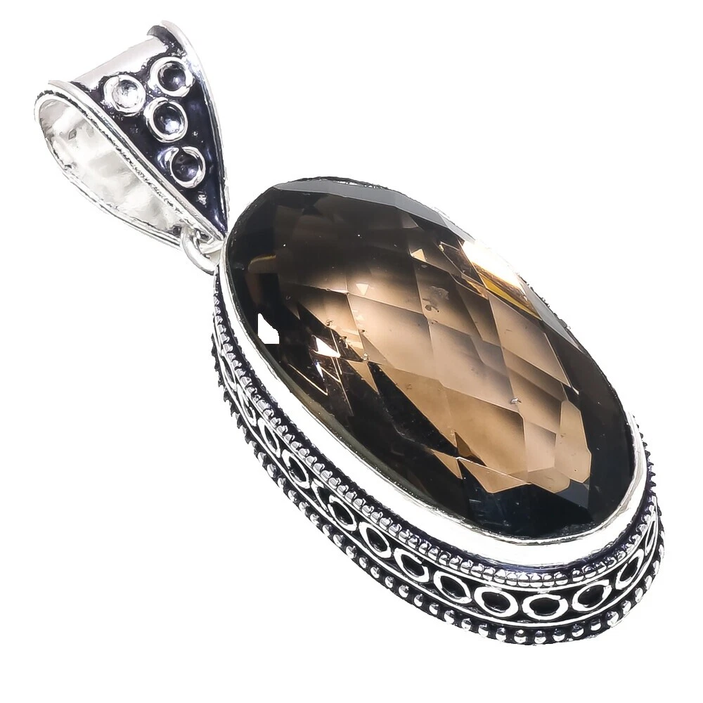 Chapado En Plata De Ágata Marrón Moda Collares y Colgantes