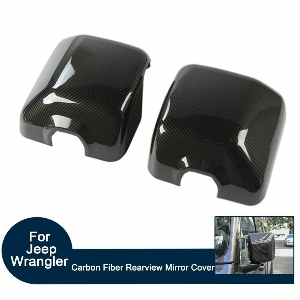 Side Mirror Cover Trim Decor Frame for 2018+ Jeep Wrangler JL JT Carbon ...