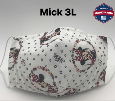 USA Adult Cloth Face Covering Cover Mask 100% Cotton Washable PM2.5 Filter 