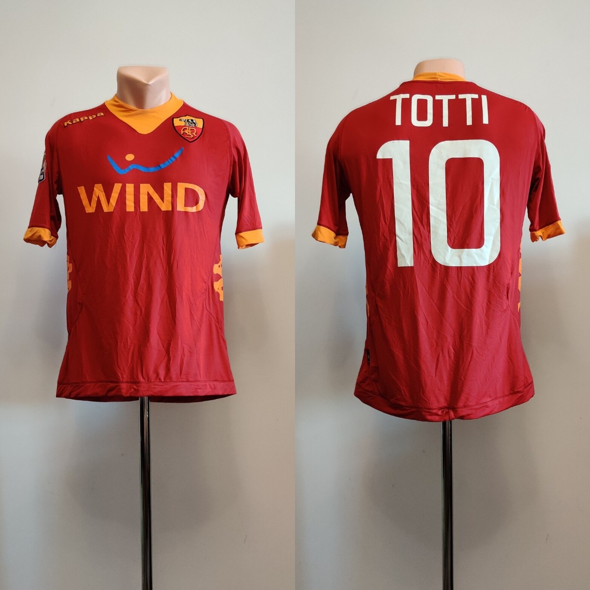 Kappa ローマ 12/13 トッティ 10番 シャツ ASローマ（H）12/13 長袖 トッティ＃10 + LegaCalcio