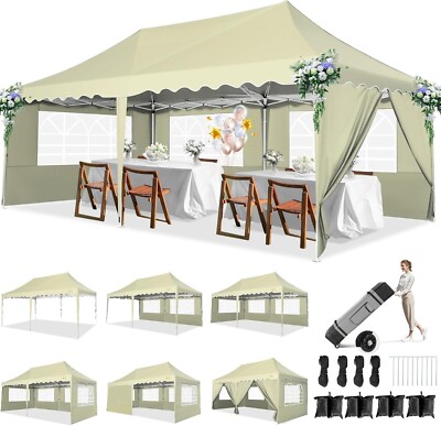 Pavillon 3x6 Wasserdicht Stabil Winterfest, Faltbar Partyzelt mit Seitenwänden~