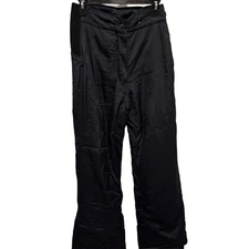 Ladies Obermeyer Size 10 Ski Snow Pants Black Nylon With Zipper And Hook