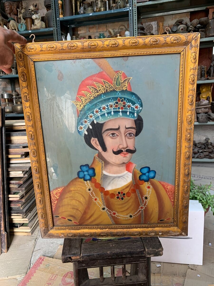 Reverse Glass Painting of Ganesha - 19th Century Reverse Glass Painting of Ganesha - 19th Century