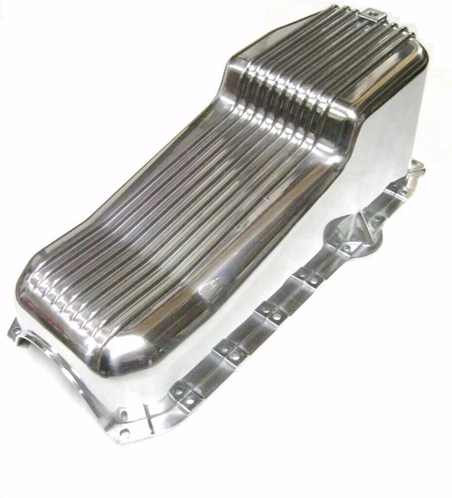 86-02 SBC Chevy Finned Aluminum Oil Pan - 305 5.0L 350 5.7L Vortec 1pc ...