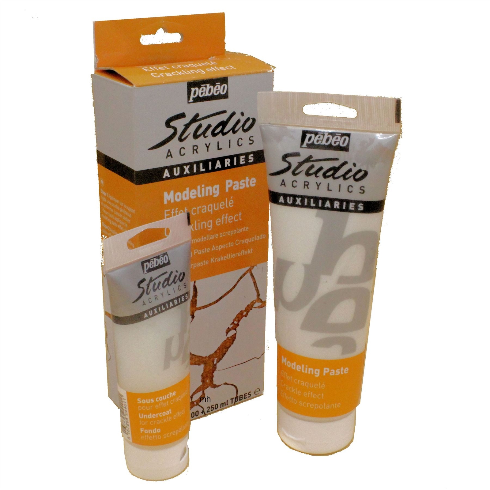 Pebeo Studio Acrylic Crackling Effect Modelling Paste Kit 100ml +250ml tubes