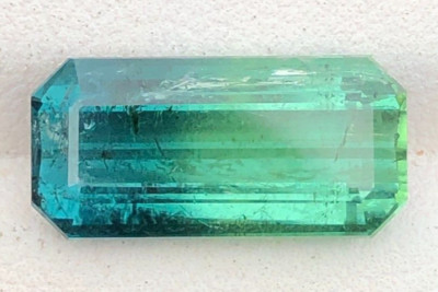 6.15 Ct Faceted Emerald Cut Bicolor Tourmaline loose gemstone Origin Afghanistan