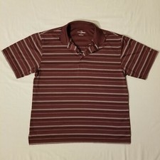 Grand Slam Polo Shirt Mens Large Red Striped Golf Casual Preppy Pullover