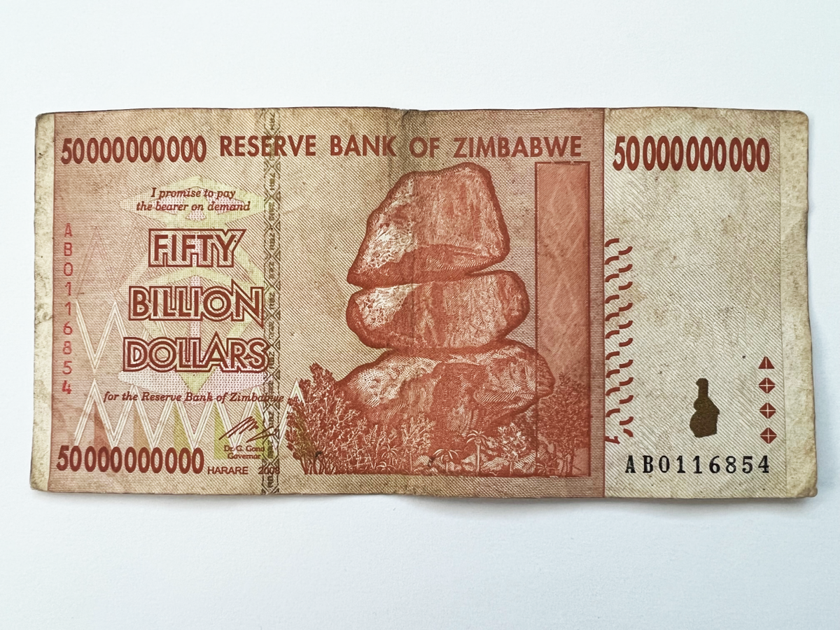 Zimbabwe One 50 Billion Dollar Bill Banknote Money Currency