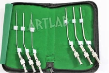 SET OF 6 ENT GERMAN PREMUM FRAZIER SUCTION TUBE ANGLED WITH VALVE AND OBTURATOR