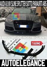 AUDI A3 8V 2012-2015 SLINE SOTTO PARAURTI ANTERIORE SPLITTER ABS NERO S3 RS3 -