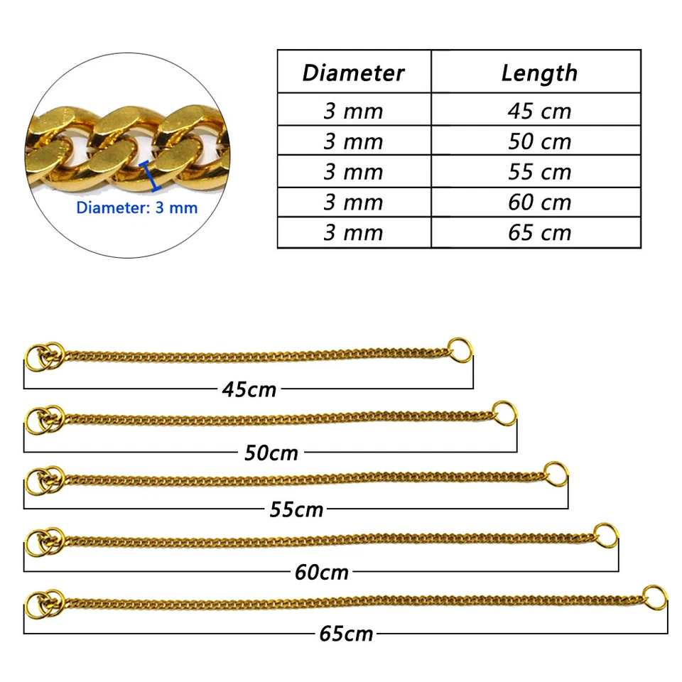 Collare a strozzo di addestramento per Cani di taglia grande Collare cane catena - Immagine 3 di 4