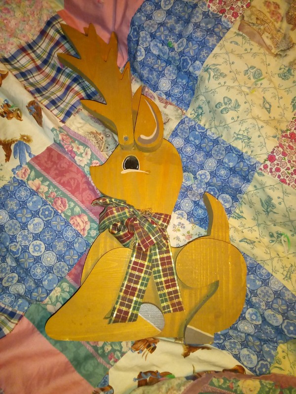 Large Handcrafted Wooden Deer Christmas Ornament