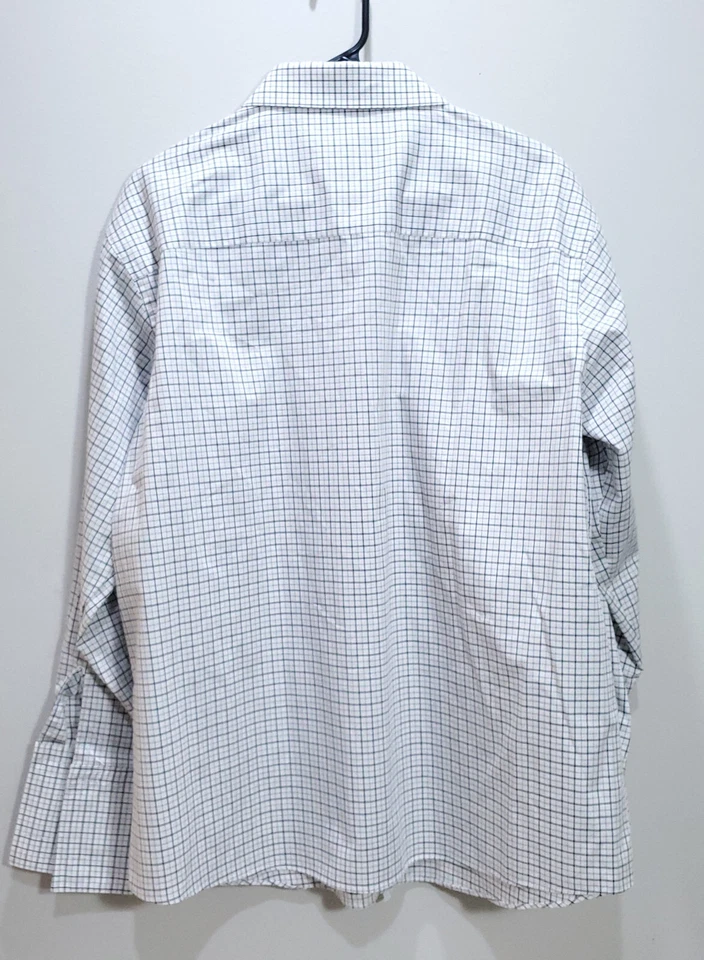 Camisa Kenneth Cole Para Hombres XL Manga Larga Abotonada Gris Rayas Clásica Informal Top Foto 2 de 4