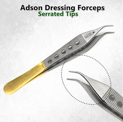 Adson Dressing Forceps 6'' ANG Serrated Plastic Surgery Instruments German Grade