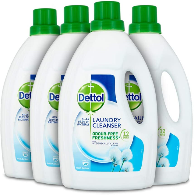 Dettol 1.5 L Odour Free Antibacterial Laundry Cleanser Pack of 4 for