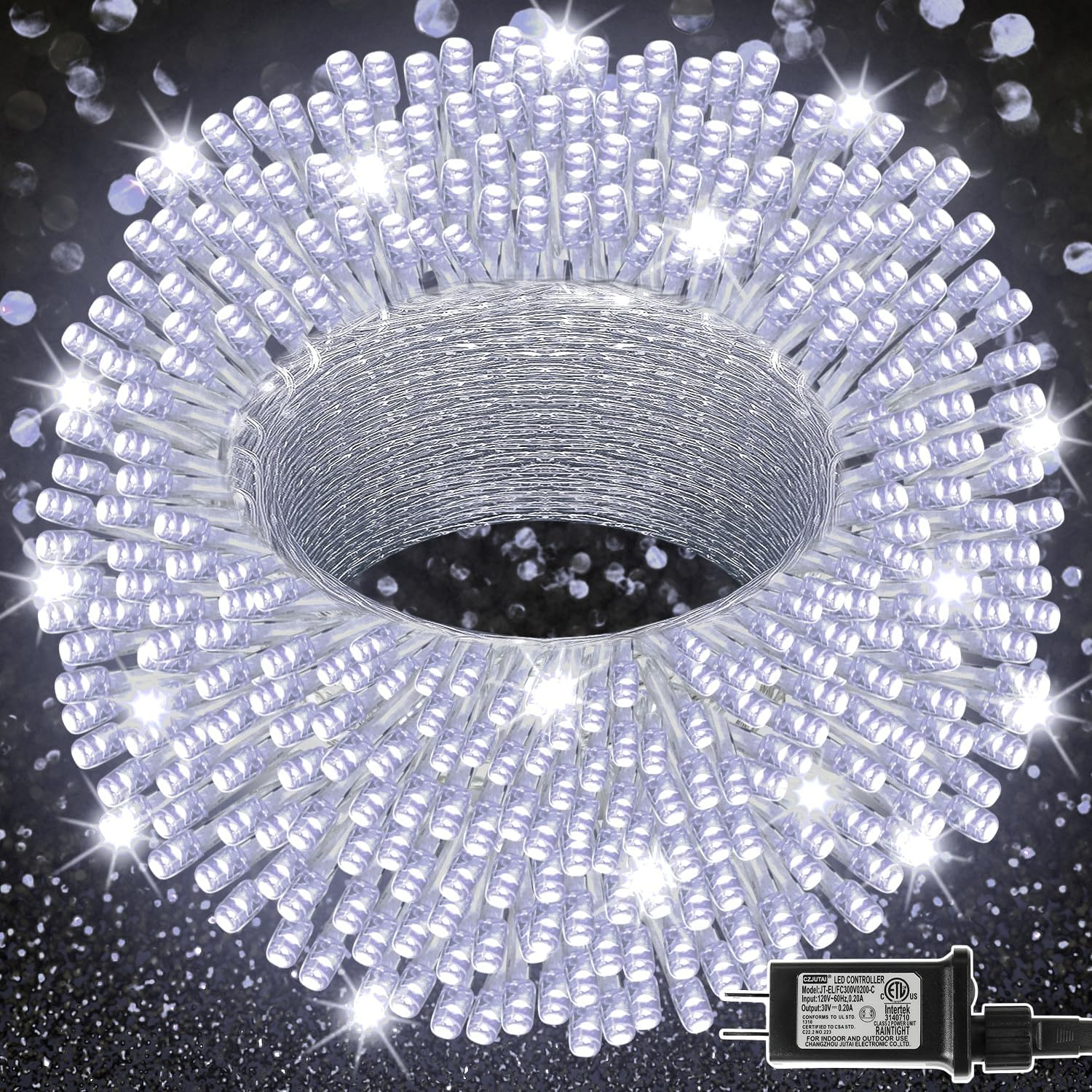 300 LED String Lights Outdoor Indoor, Extra Long 98.5FT Super Bright Christmas L
