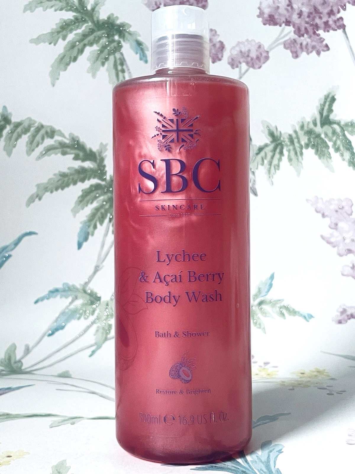 SBC Lychee And Acai Berry Body Wash Bath & Shower Gel Fruity Moisturising 500ml