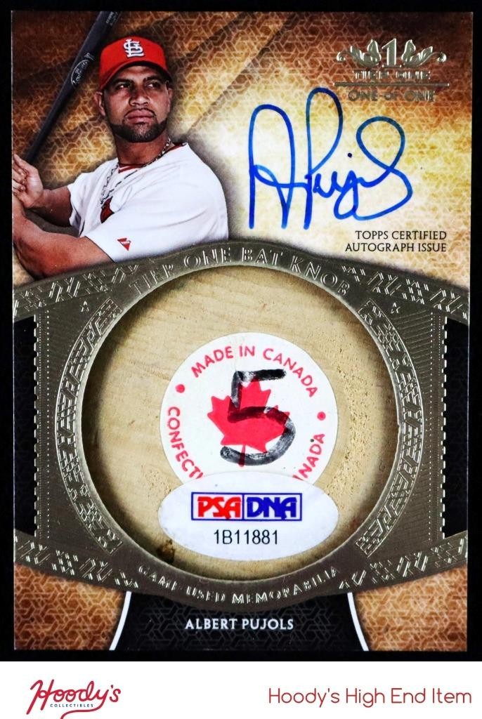 2017 Topps Tier One Albert Pujols GAME USED ROOKIE BAT KNOB ON CARD AUTO 1/1