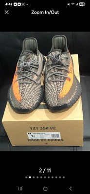 adidas Yeezy Boost 350 V2 Carbon Beluga HQ7045 Gray Orange Low Top