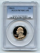 1984 S 25C Washington Quarter Proof PCGS PR70DCAM