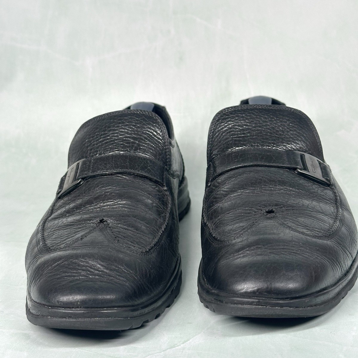 Salvatore Ferragamo Loafers Black Pebble Leather Wingtip Mens Size 10 Vibram Salvatore Ferragamo Loafers Black Pebble Leather Wingtip  main image 4