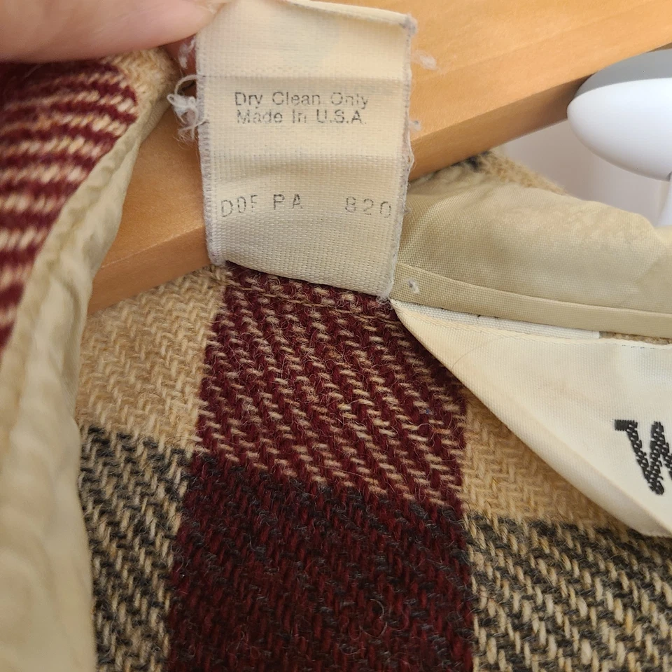 Camisa de franela a cuadros de lana manga larga vintage años 60 Woolrich para hombre Foto 3 de 4