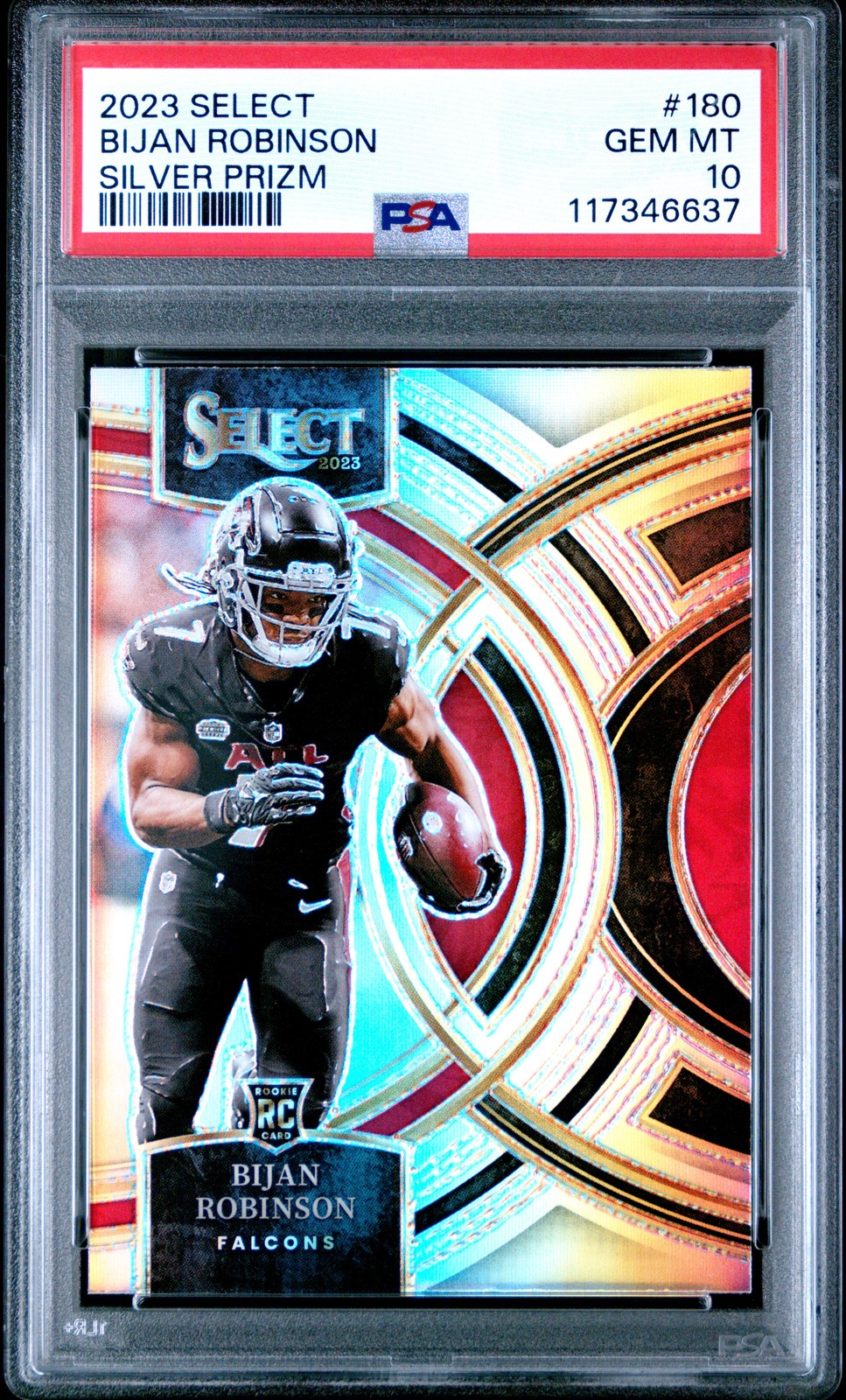 2023 PANINI SELECT SILVER PRIZM #180 BIJAN ROBINSON PSA 10