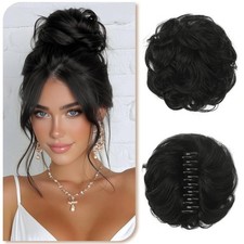 SOFEIYAN Human Hair Bun 100 Real Human Hair Claw Clip Messy Bun Hair Piece N...
