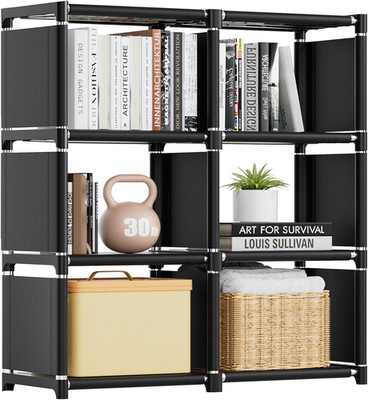 Book Shelf, 6 Cube Storage Organizer, DIY Bookcase, Metal Cube Bookshelf,Tall Bo