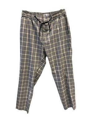 Topshop Topman Tartan Plaid Twill Drawstring Pants Regular Fit W32 L30 Trousers 