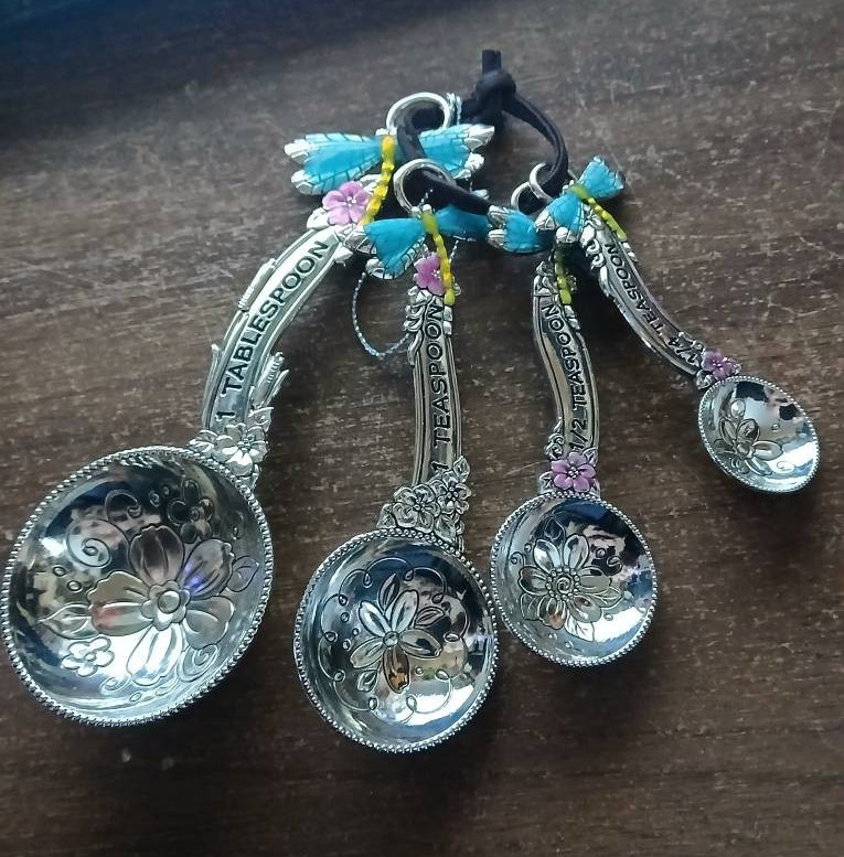 Measuring Spoons Butterflies Flowers Set of 4