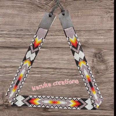 Beaded Hat Band Geometric Southwestern Pattern Cowboy Rode Handmade hatband