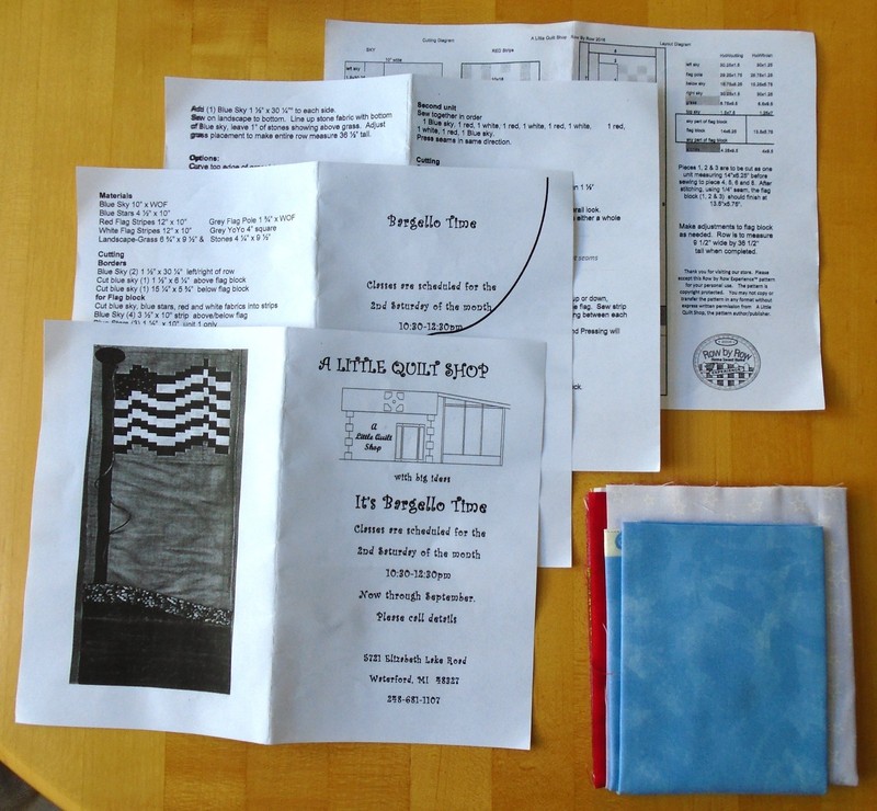 Bargello American Flag Quilt Pattern Kit / Fabrics / Instructions /